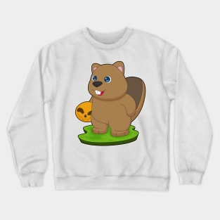 Beaver Halloween Pumpkin Crewneck Sweatshirt